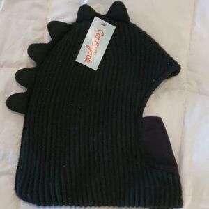 Cat & Jack Black Dinosaur Knit Hat/Beanie